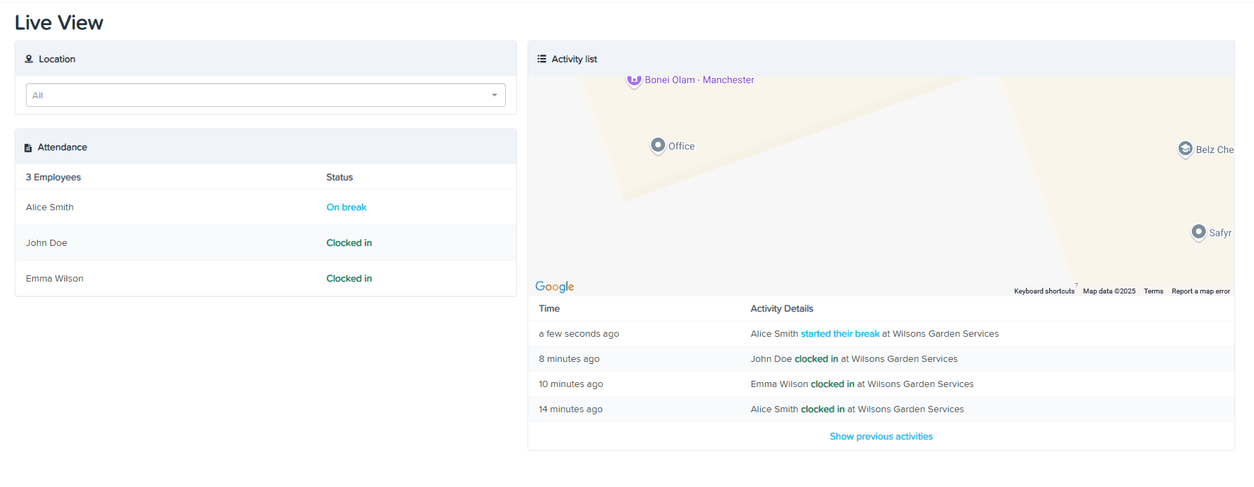 Real‑time visibility for employers